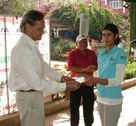 Nalini Singh Siwach received cheque at Tollygunge Club
