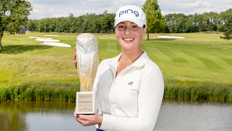 Darcey Harry of Wales during with her trophy