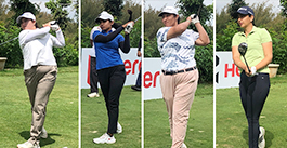 The co leaders - from left Amandeep Drall, Ananya Garg, Khushi Khanijau and amateur Mannat Brar