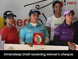 Amandeep Drall receiving winner’s cheque